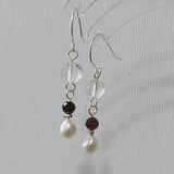 Rachel´s White Crystal and Pearl Earrings - ZEN&CO Studio