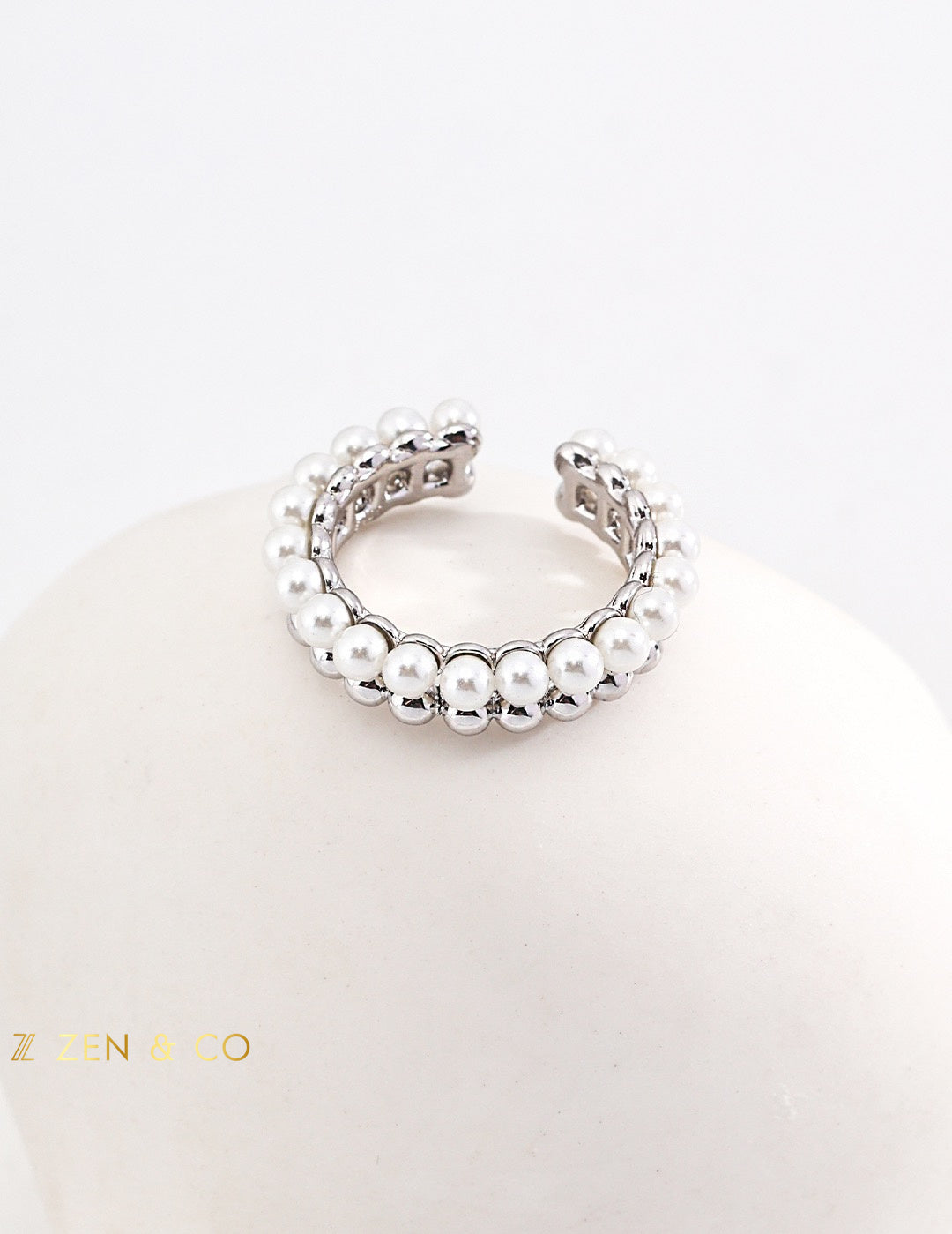 AIMEE Pearl Open Ring - ZEN&CO Studio