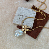 BINA Baroque Pendant Pearl Necklace