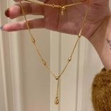 Rachel´s Gold Bridesmaid Necklace and Earrings Set