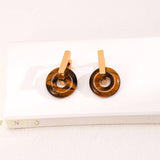 AJA Bohemian Tiger eye hoop earrings - ZEN&CO Studio