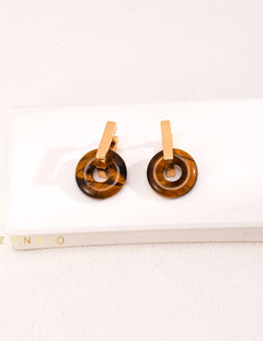 AJA Bohemian Tiger eye hoop earrings - ZEN&CO Studio