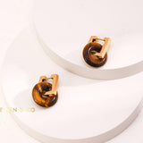 AJA Bohemian Tiger eye hoop earrings - ZEN&CO Studio