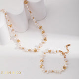 ALEXANDRA Statement Baroque pearl and bead necklace - ZEN&CO Studio