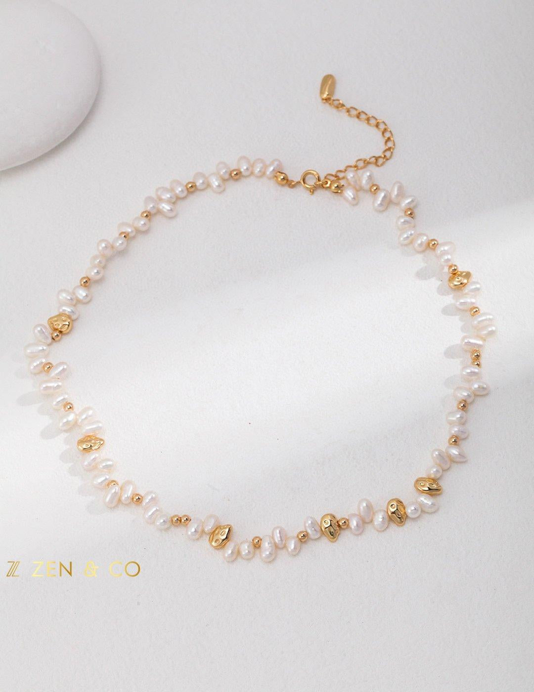 ALEXANDRA Statement Baroque pearl and bead necklace - ZEN&CO Studio