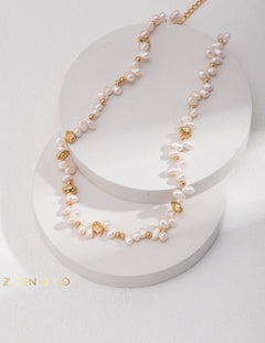 ALEXANDRA Statement Baroque pearl and bead necklace - ZEN&CO Studio