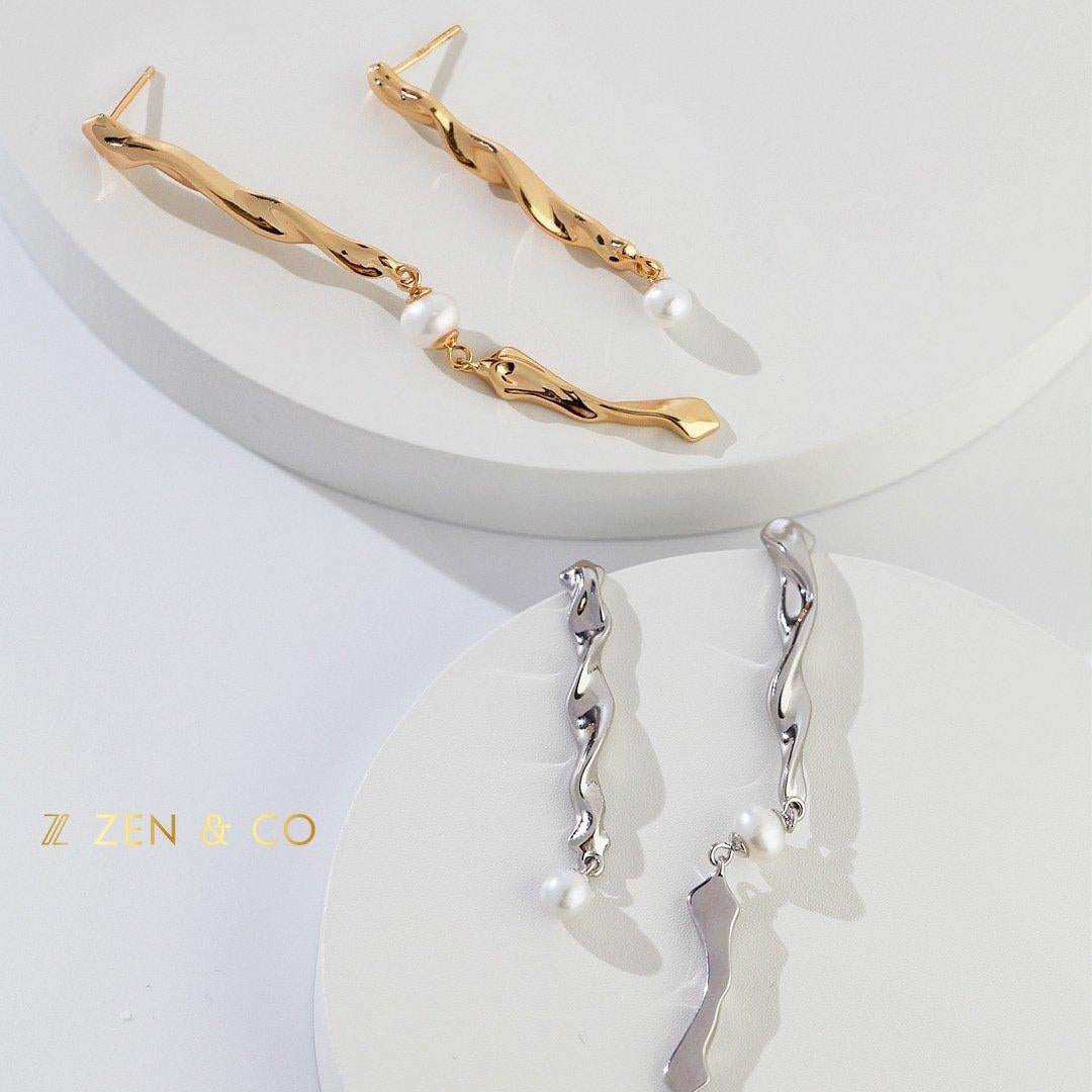 ALLEGRA Asymmetric long dangle earrings - ZEN&CO Studio