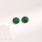 ALMA malachite stone stud earrings - ZEN&CO Studio