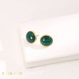 ALMA malachite stone stud earrings - ZEN&CO Studio