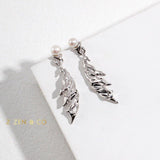 ANGEL Fantasy feather shaped pearl necklace earrings and necklace set - ZEN&CO Studio