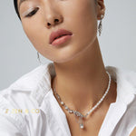 ANGEL Fantasy feather shaped pearl necklace earrings and necklace set - ZEN&CO Studio