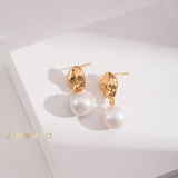 ARABICA Minimalist Pearl Drop Earrings - ZEN&CO Studio