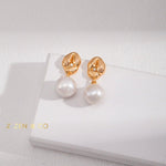 ARABICA Minimalist Pearl Drop Earrings - ZEN&CO Studio