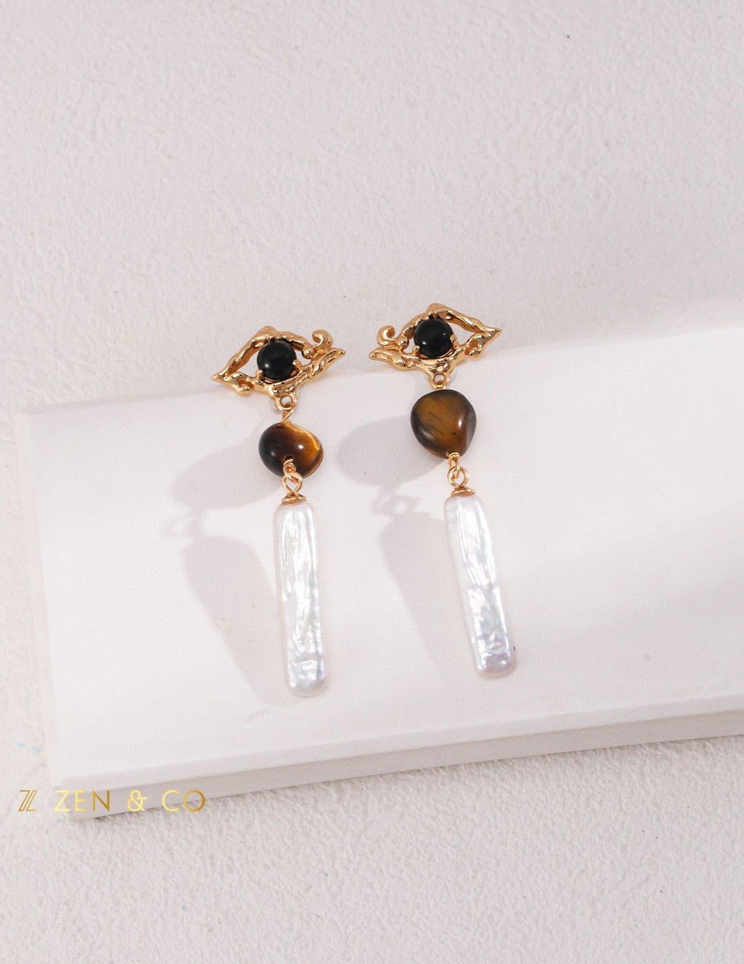 ASEL Bohemian keshi pearl earrings - ZEN&CO Studio