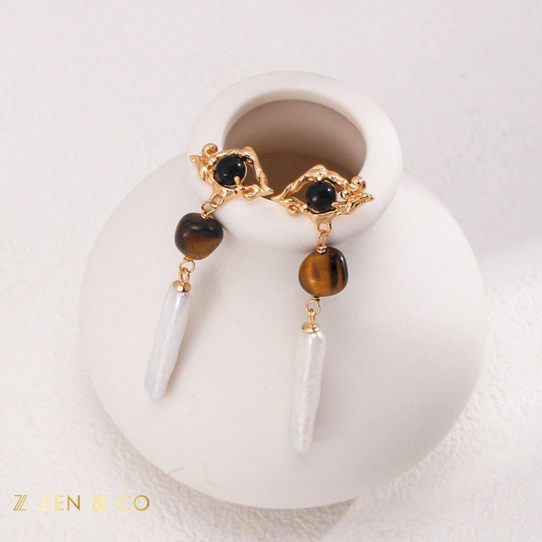 ASEL Bohemian keshi pearl earrings - ZEN&CO Studio