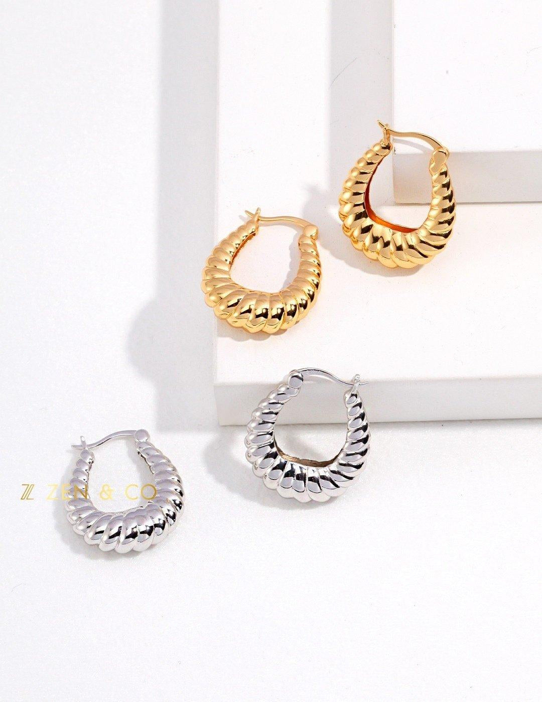 AVA Oval chunk hoop earrings - ZEN&CO Studio