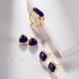 AZUL Blue Lapis Lazuli stone stud earrings - ZEN&CO Studio