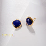 AZUL Blue Lapis Lazuli stone stud earrings - ZEN&CO Studio