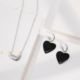 BLACKIE Barbie inspired black enamel heart earrings - ZEN&CO Studio