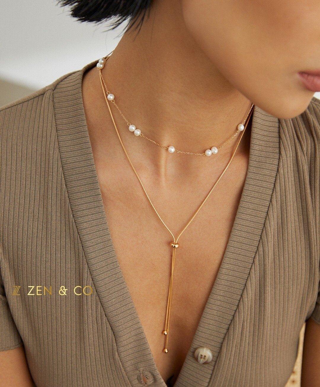 BLAIR Dainty pearl layering necklace - ZEN&CO Studio