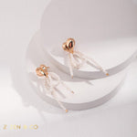 BRITNEY Barbie inspired heart shaped with dainty shell beads earrings - ZEN&CO Studio