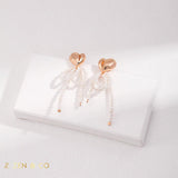 BRITNEY Barbie inspired heart shaped with dainty shell beads earrings - ZEN&CO Studio