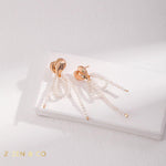 BRITNEY Barbie inspired heart shaped with dainty shell beads earrings - ZEN&CO Studio