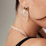 BRITNEY Barbie inspired heart shaped with dainty shell beads earrings - ZEN&CO Studio