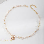 CAMELIA Flower Pendant Pearl Necklace - ZEN&CO Studio