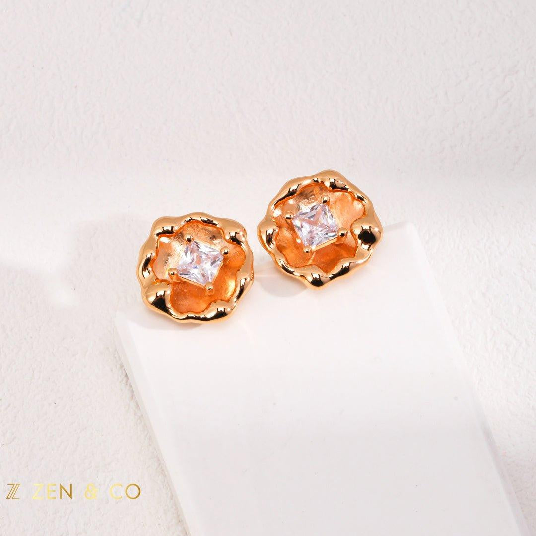 CAMELIA Flower Stud Earrings - ZEN&CO Studio