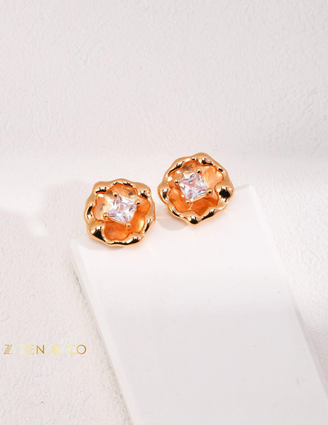 CAMELIA Flower Stud Earrings - ZEN&CO Studio