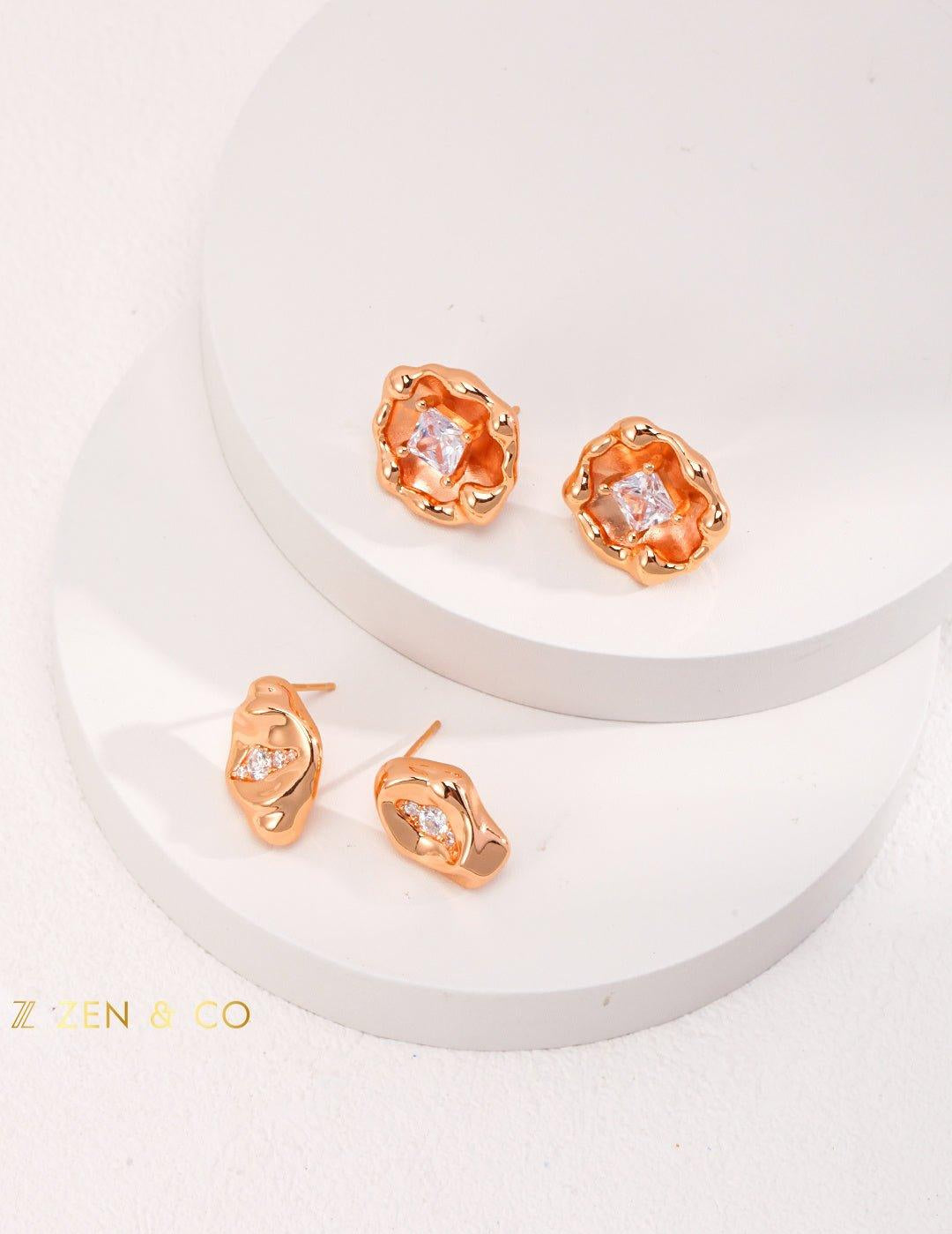 CAMELIA Flower Stud Earrings - ZEN&CO Studio