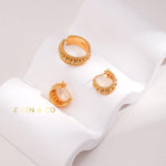 CAMILLE French empress style hoop earrings chunk ring - ZEN&CO Studio