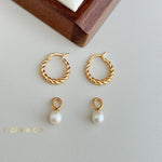 CARINA Dainty hoop pearl earrings - ZEN&CO Studio