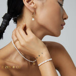 CARINA Dainty hoop pearl earrings - ZEN&CO Studio