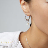 CARINA Dainty hoop pearl earrings - ZEN&CO Studio