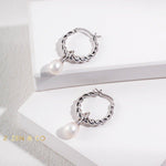 CARINA Dainty hoop pearl earrings - ZEN&CO Studio