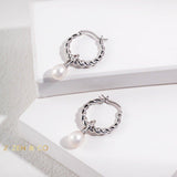 CARINA Dainty hoop pearl earrings - ZEN&CO Studio