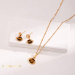 CHANDI Tiger eye pendant necklace and drop earrings - ZEN&CO Studio