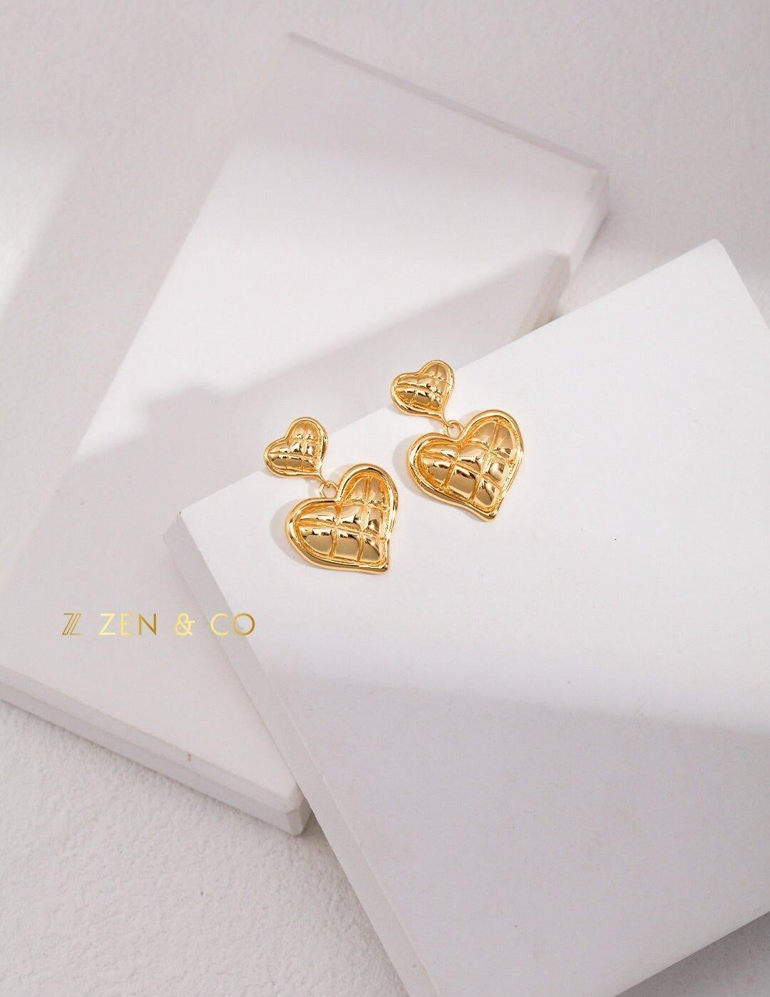 CHARLOTTE Barbie inspired heart dangle earrings - ZEN&CO Studio