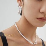 CLAIRE Statement pearl necklace with big pearl pendant - ZEN&CO Studio