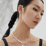 CLAIRE Statement pearl necklace with big pearl pendant - ZEN&CO Studio