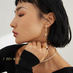 CLIO Long dangle earrings with dainty pearls - ZEN&CO Studio