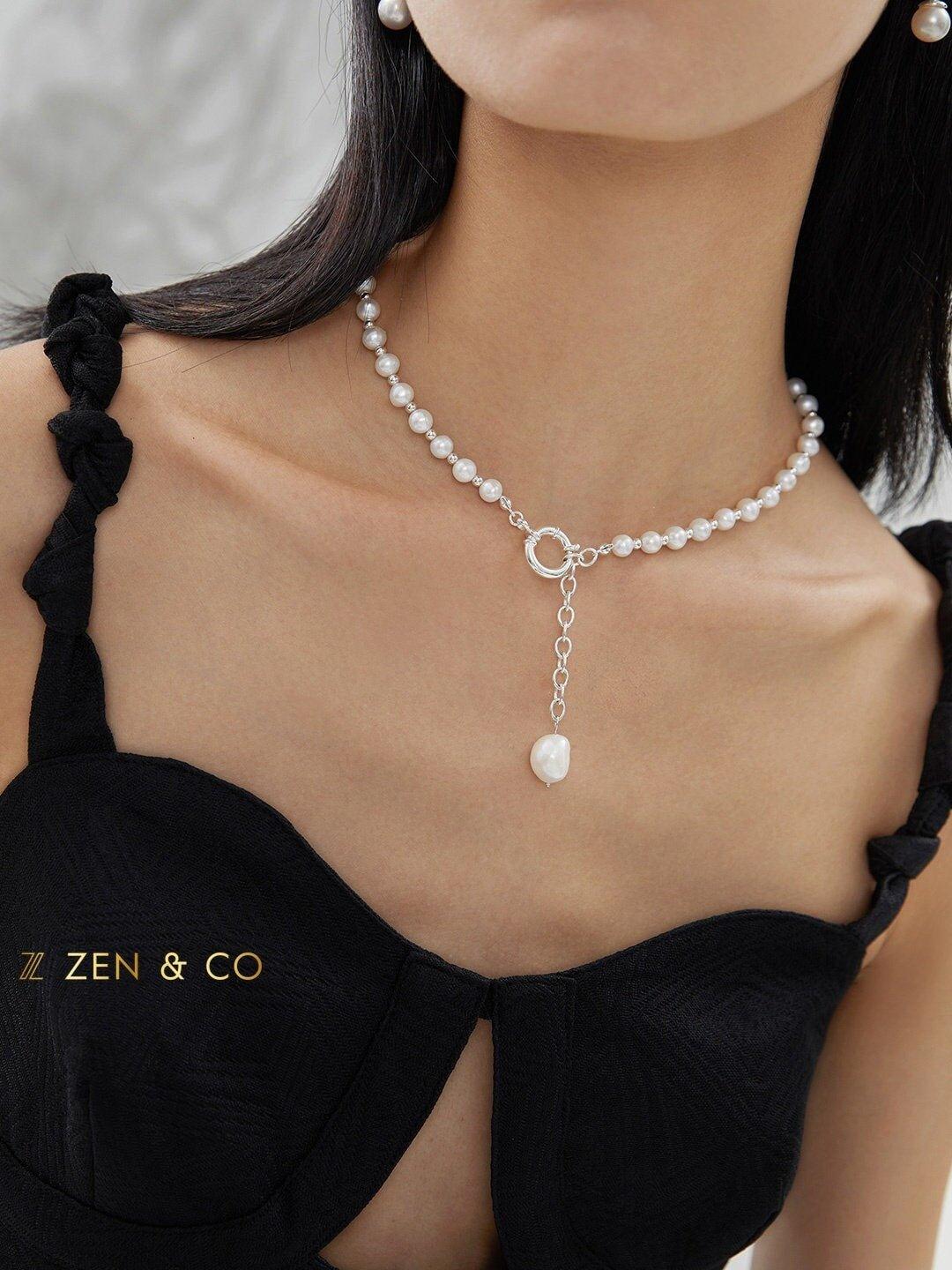 CONSTANCE Statement Pearl necklace with big pearl pendant - ZEN&CO Studio