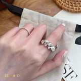 CROISSANT Chunky twist silver ring - ZEN&CO Studio