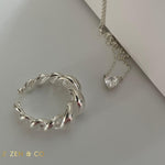 CROISSANT Chunky twist silver ring - ZEN&CO Studio