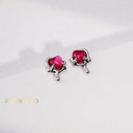 DANIELA Barbie inspired cute heart pink stud earrings - ZEN&CO Studio