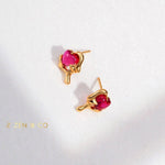 DANIELA Barbie inspired cute heart pink stud earrings - ZEN&CO Studio