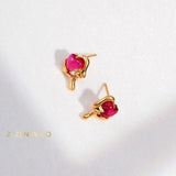 DANIELA Barbie inspired cute heart pink stud earrings - ZEN&CO Studio