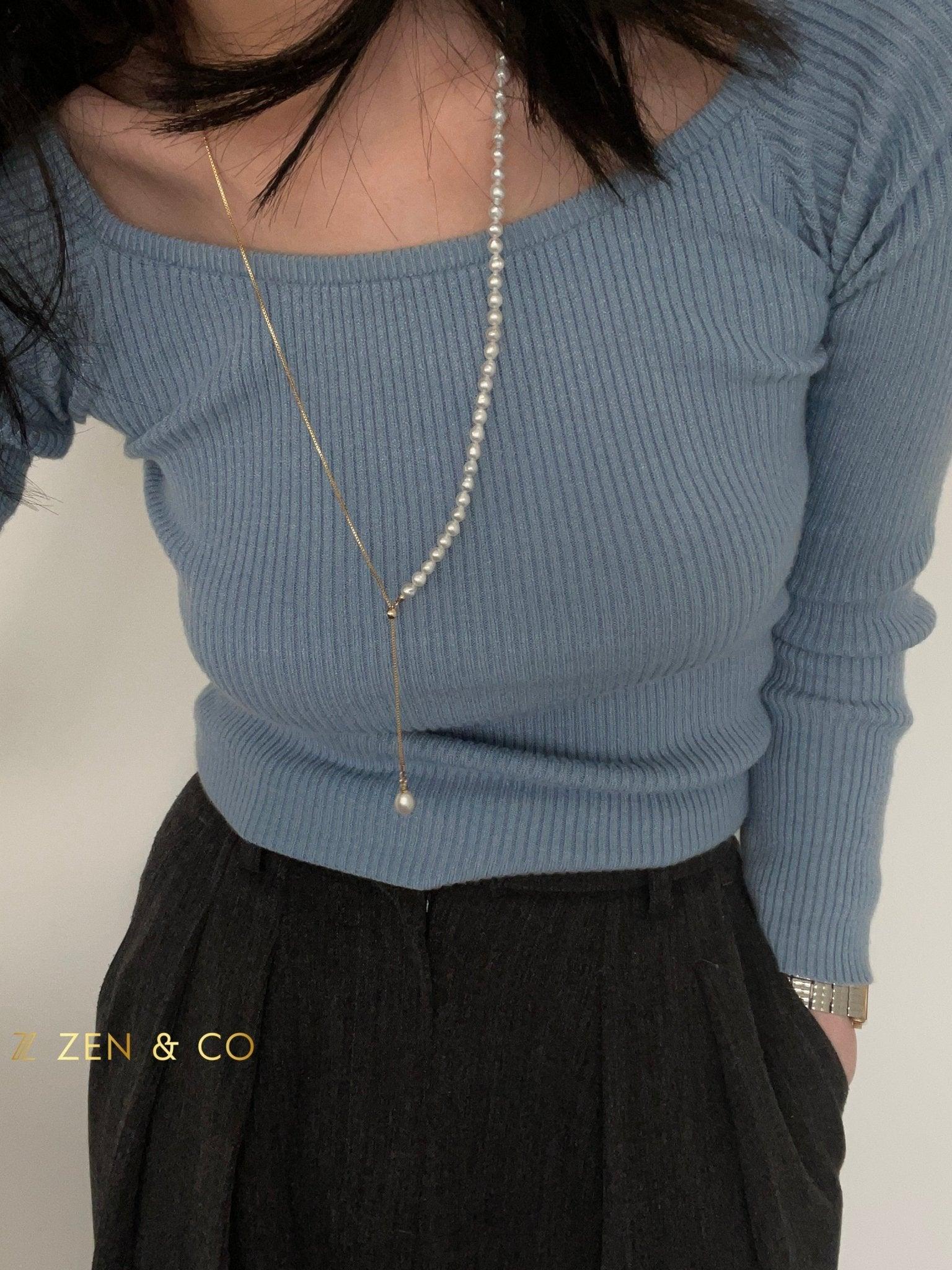 DANIELLE Asymmetric pearl necklace - ZEN&CO Studio